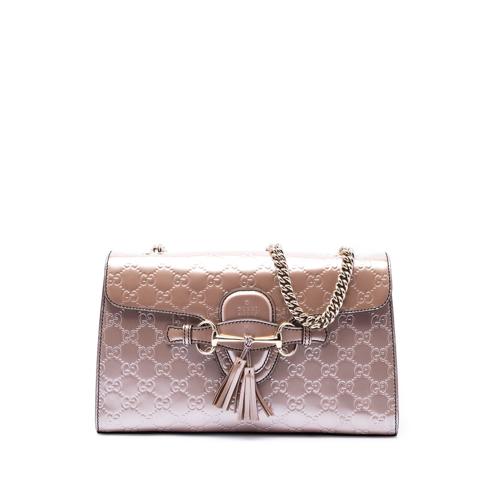 Pre-Loved Gucci Medium Guccissima Patent Emily Shoulder Bag